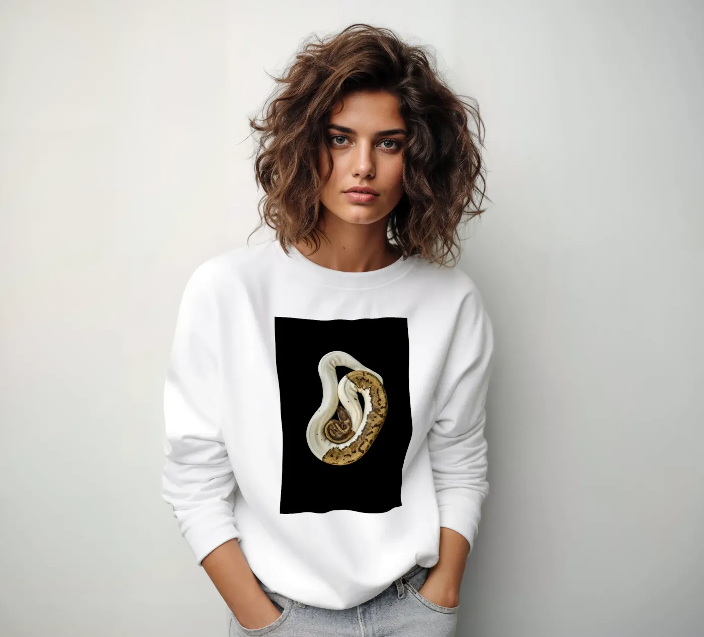 Python marron et blanc sweat de Curious Collections by Marielle Leenders