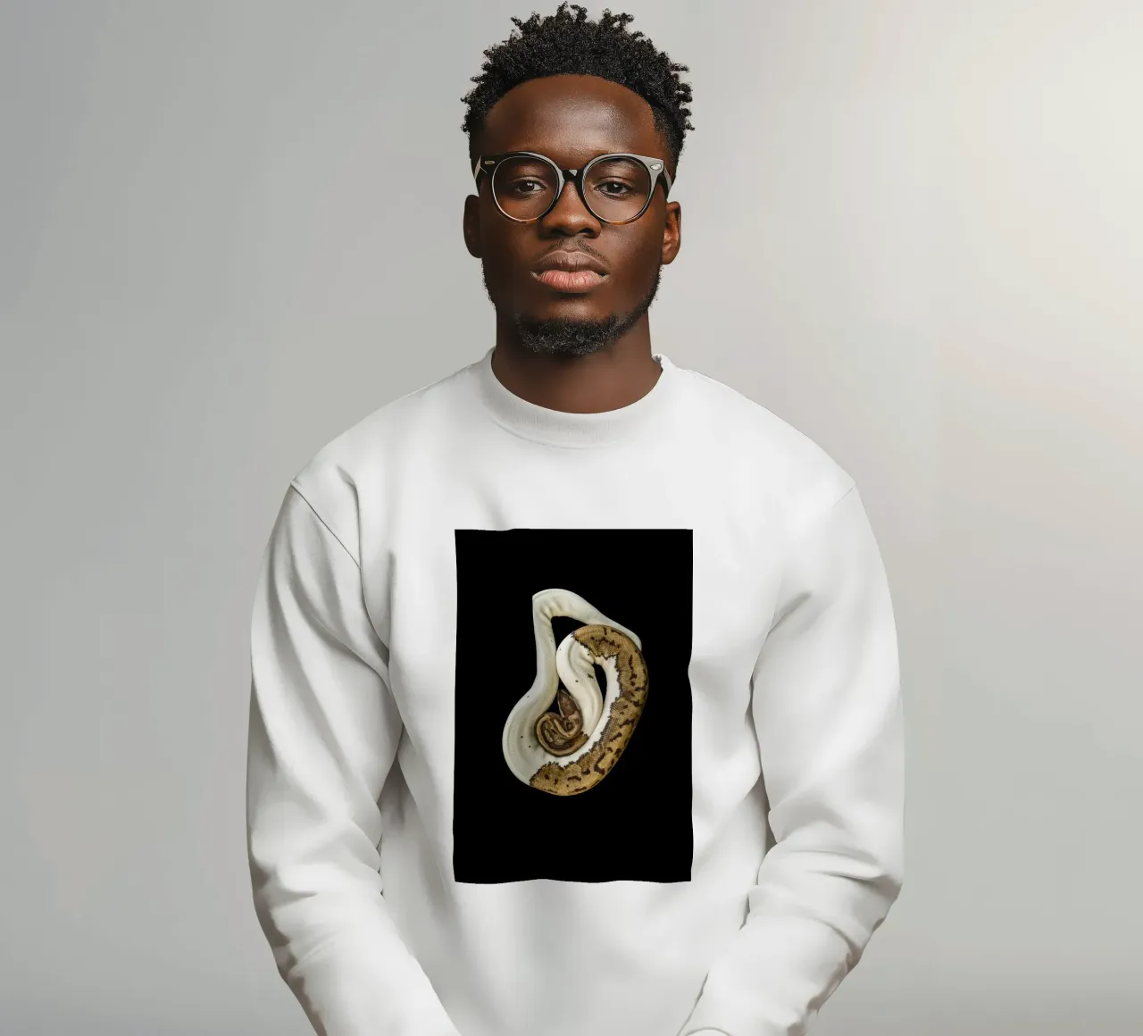 Braun & Weiß Python Sweatshirt von Curious Collections by Marielle Leenders