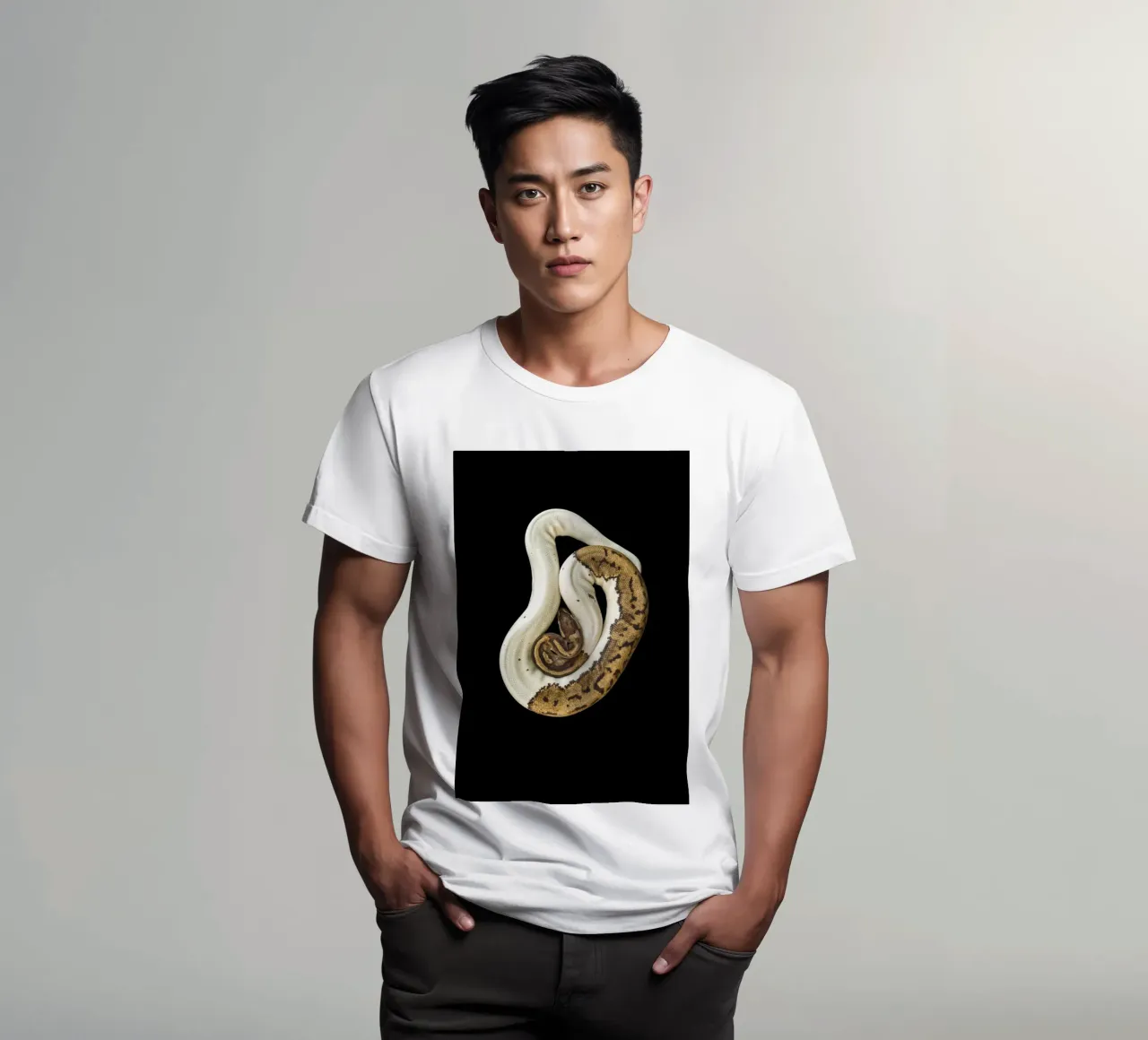 Braun & Weiß Python T-Shirt von Curious Collections by Marielle Leenders