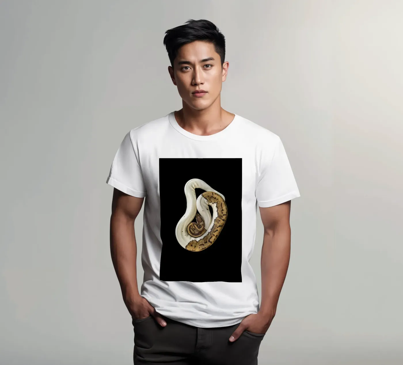 Pitone marrone e bianco t-shirt da Curious Collections by Marielle Leenders