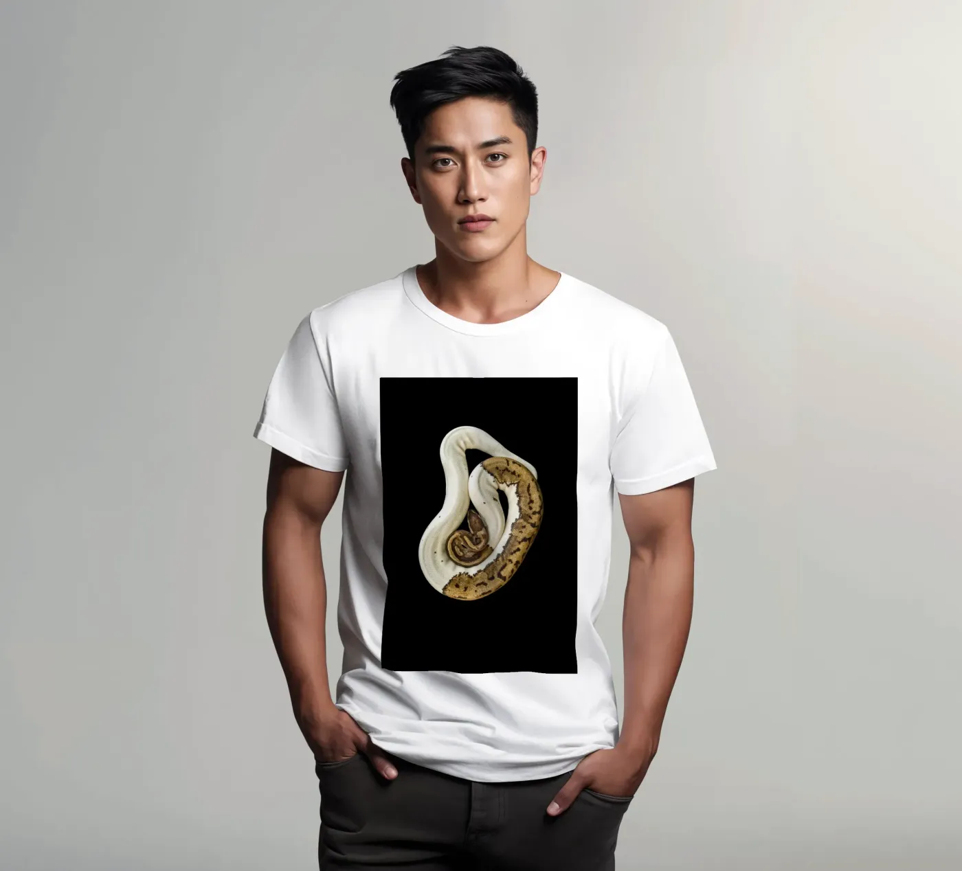 Pitone marrone e bianco t-shirt da Curious Collections by Marielle Leenders