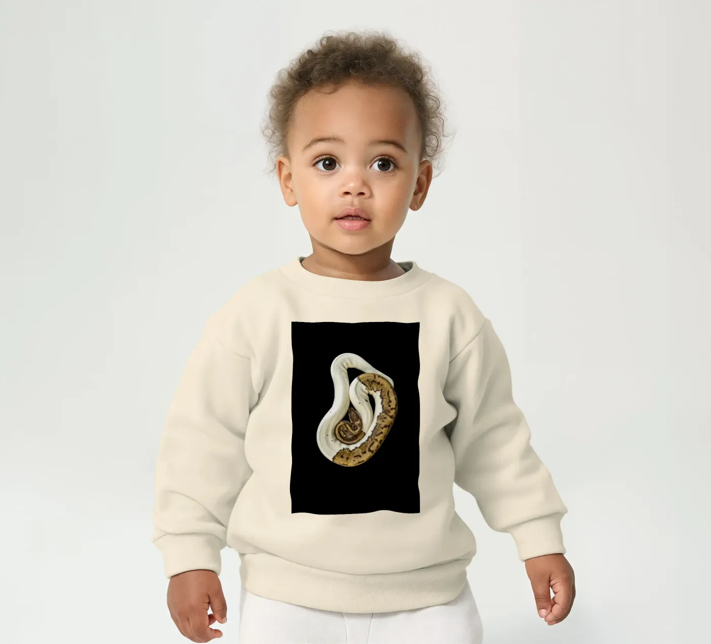 Python marron et blanc sweat pour bébé de Curious Collections by Marielle Leenders