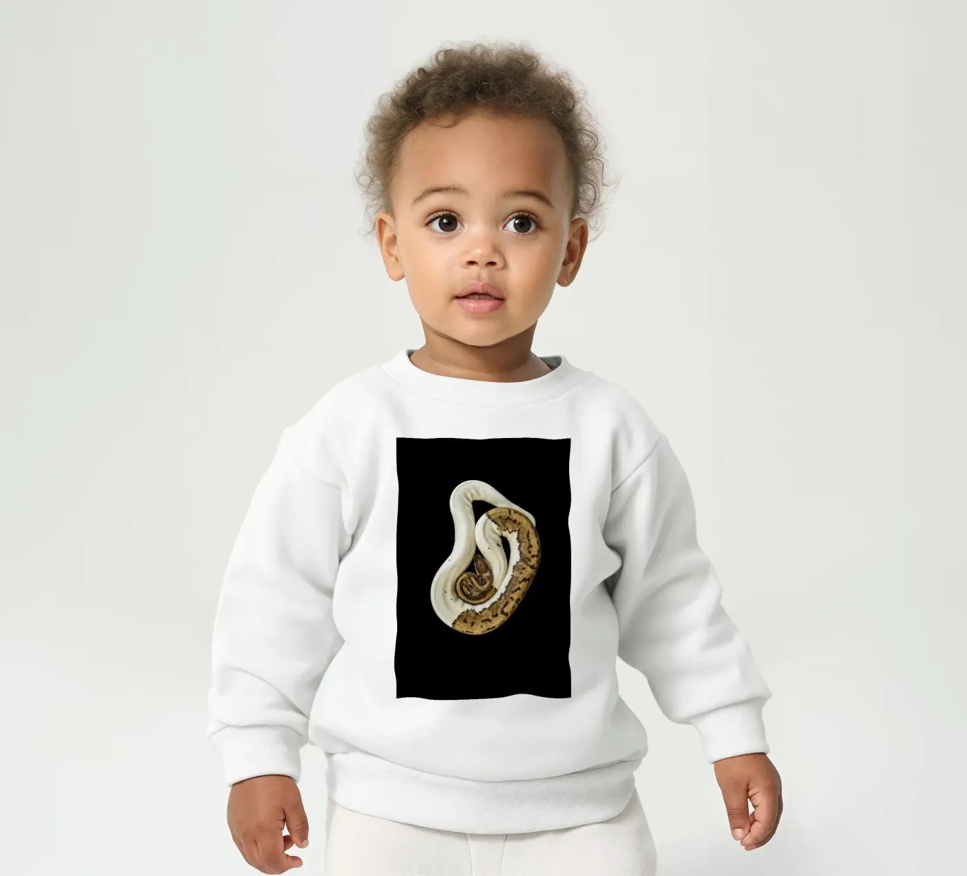 Python marron et blanc sweat pour bébé de Curious Collections by Marielle Leenders