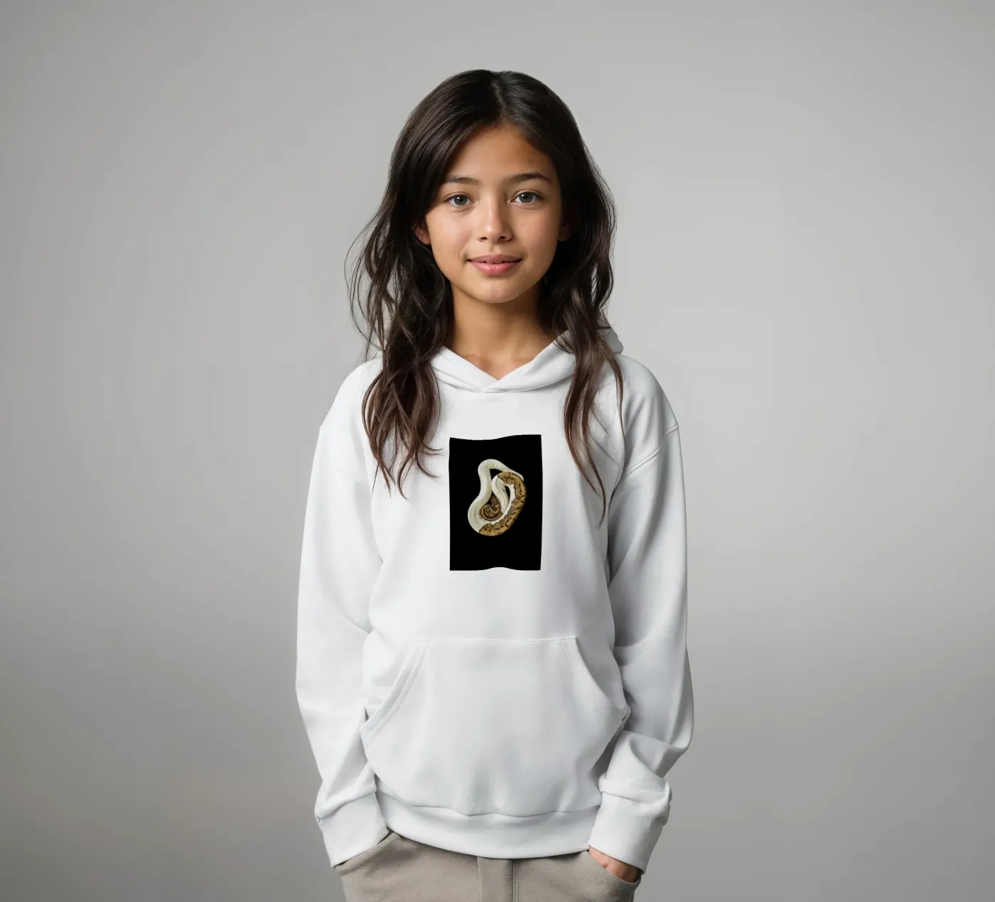 Brown & White Python kinder hoodie van Curious Collections by Marielle Leenders