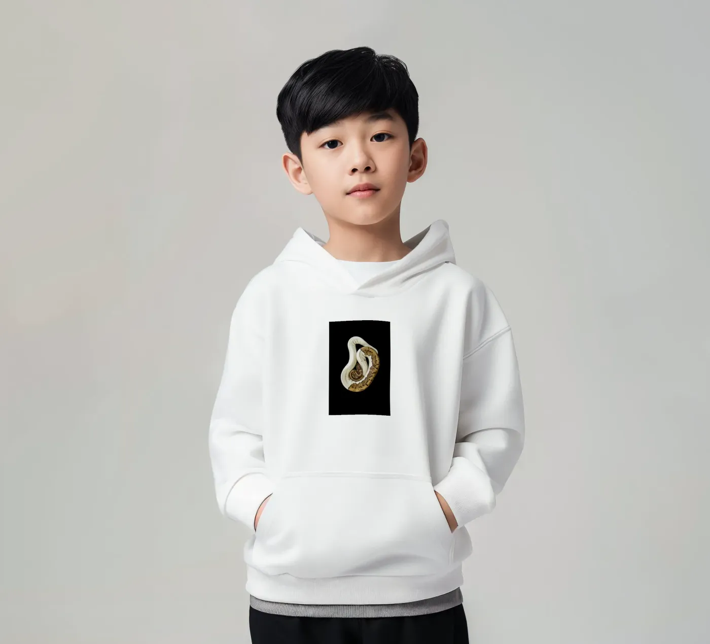 Brown & White Python kinder hoodie van Curious Collections by Marielle Leenders