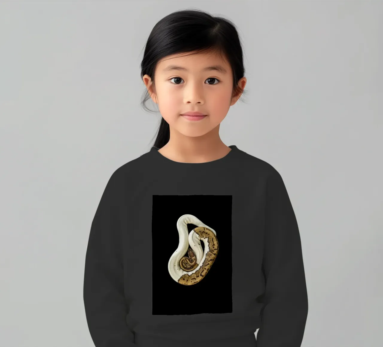 Pitone marrone e bianco felpa bambino da Curious Collections by Marielle Leenders