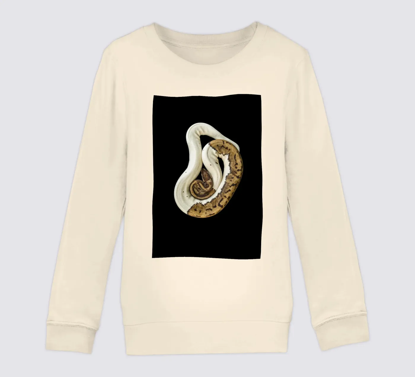 Bruine en witte python kinder sweatshirt van Curious Collections by Marielle Leenders