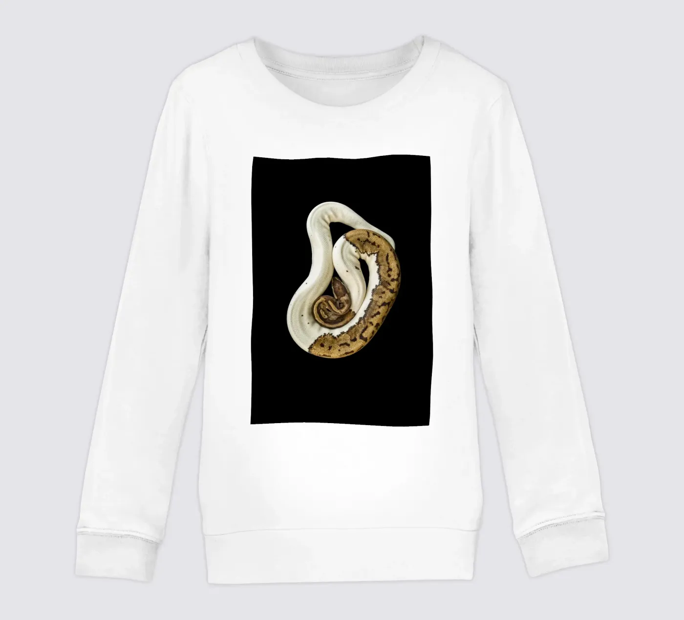Bruine en witte python kinder sweatshirt van Curious Collections by Marielle Leenders