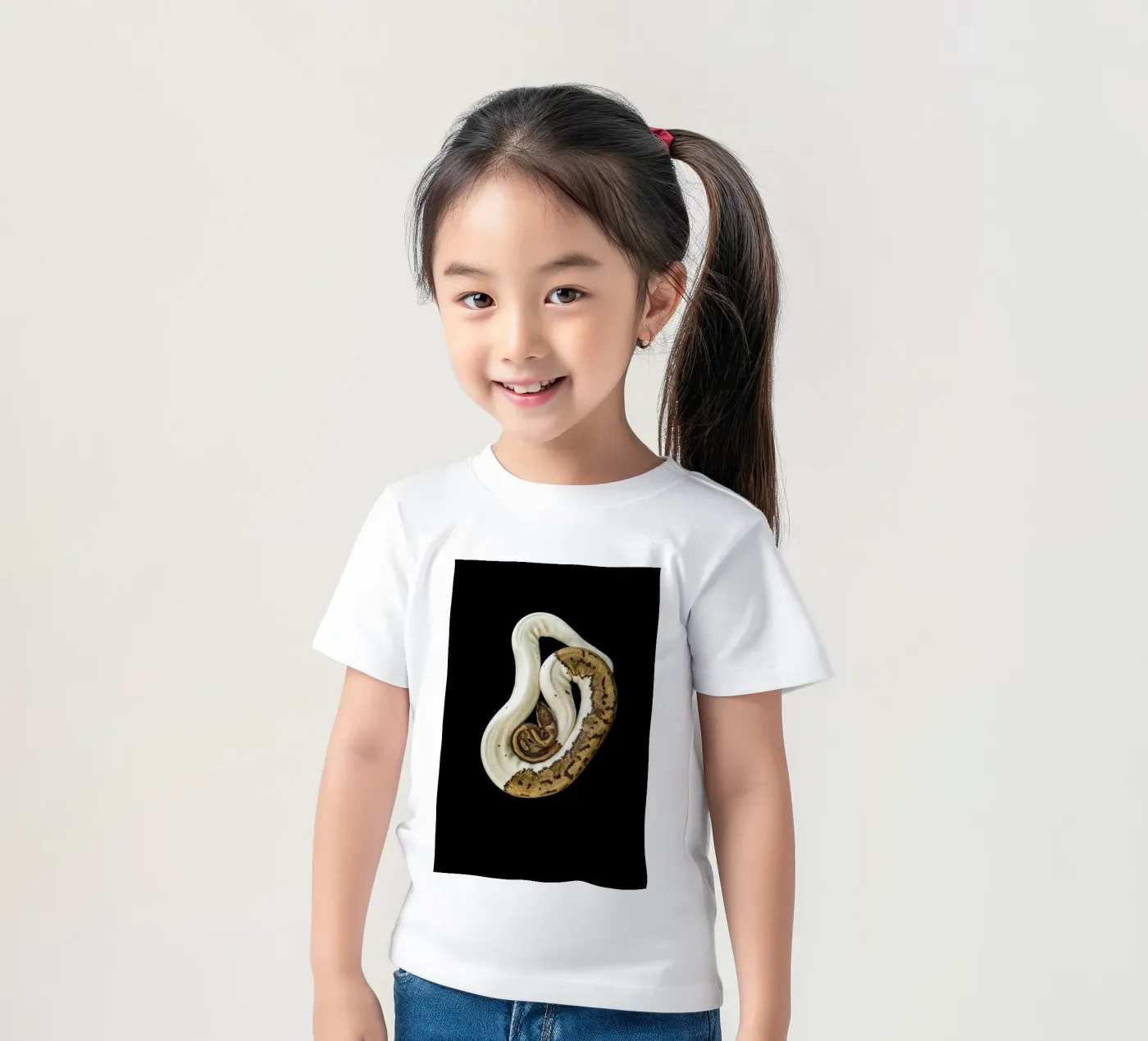 Brown & White Python kids t-shirt by Curious Collections by Marielle Leenders