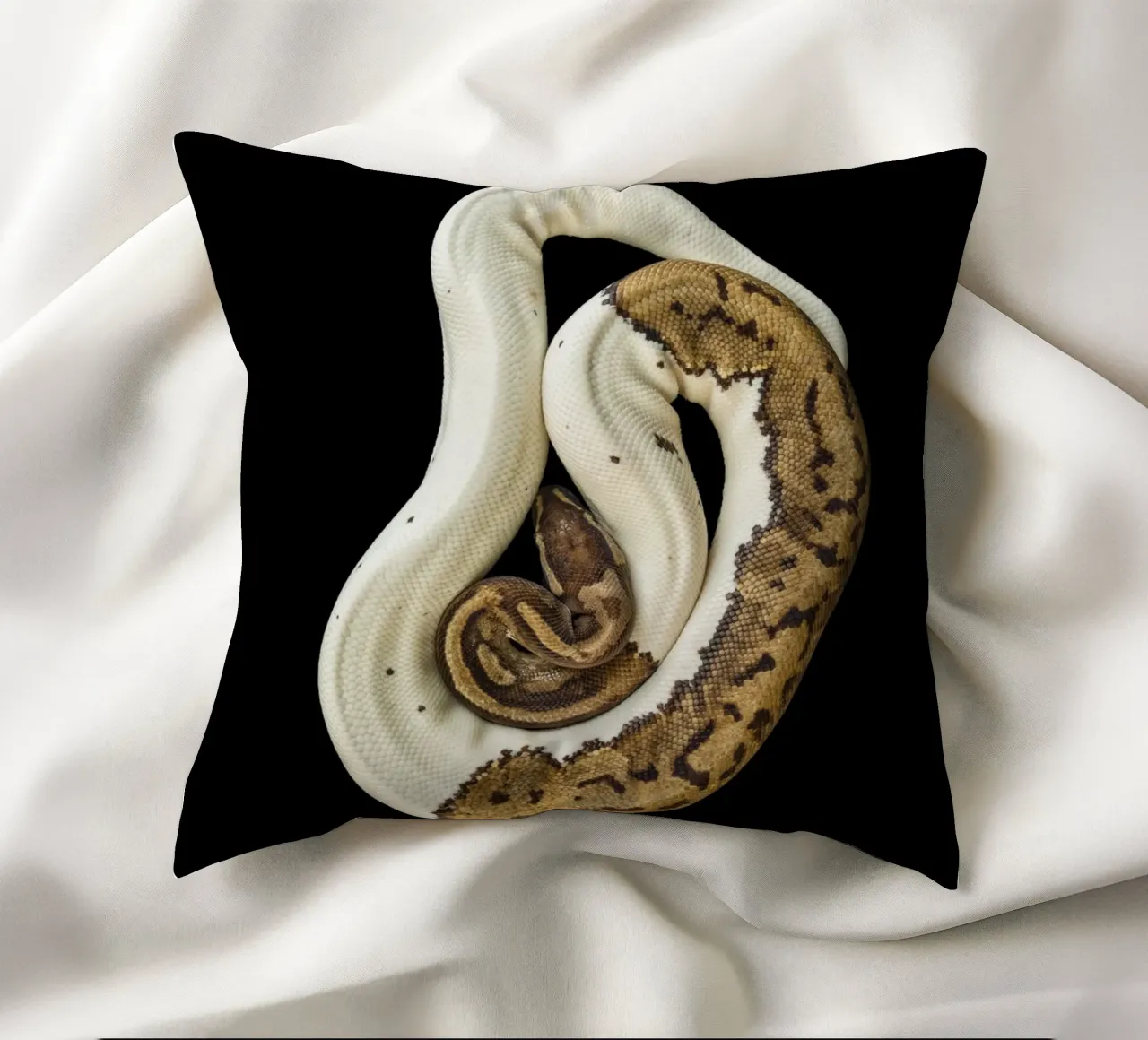 Pitone marrone e bianco cuscino da Curious Collections by Marielle Leenders