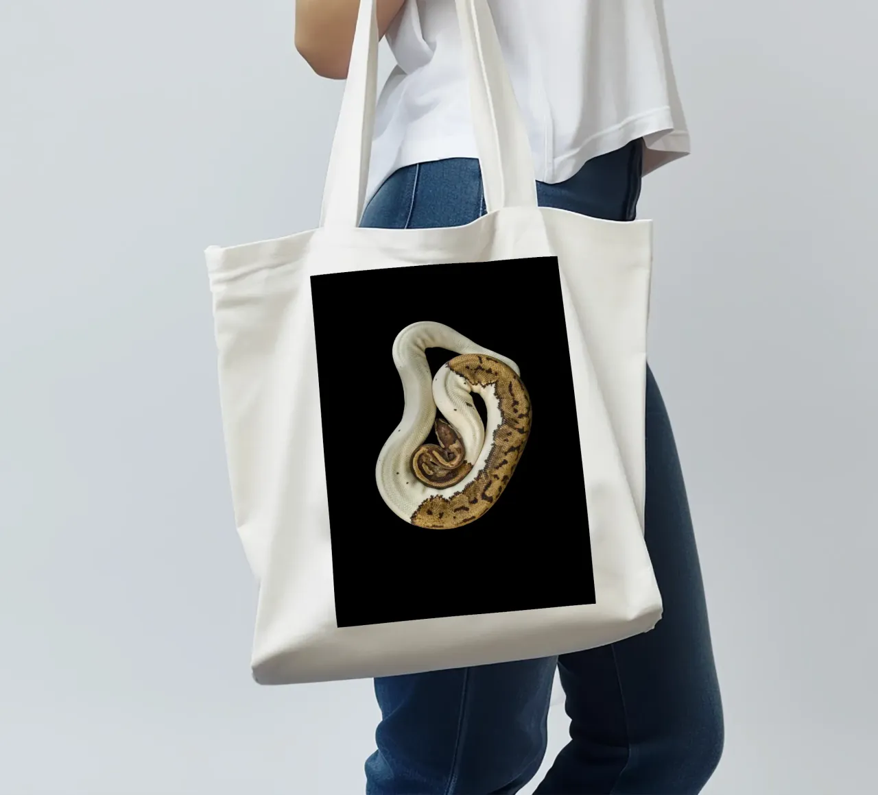 Brown & White Python tote bag by Curious Collections by Marielle Leenders