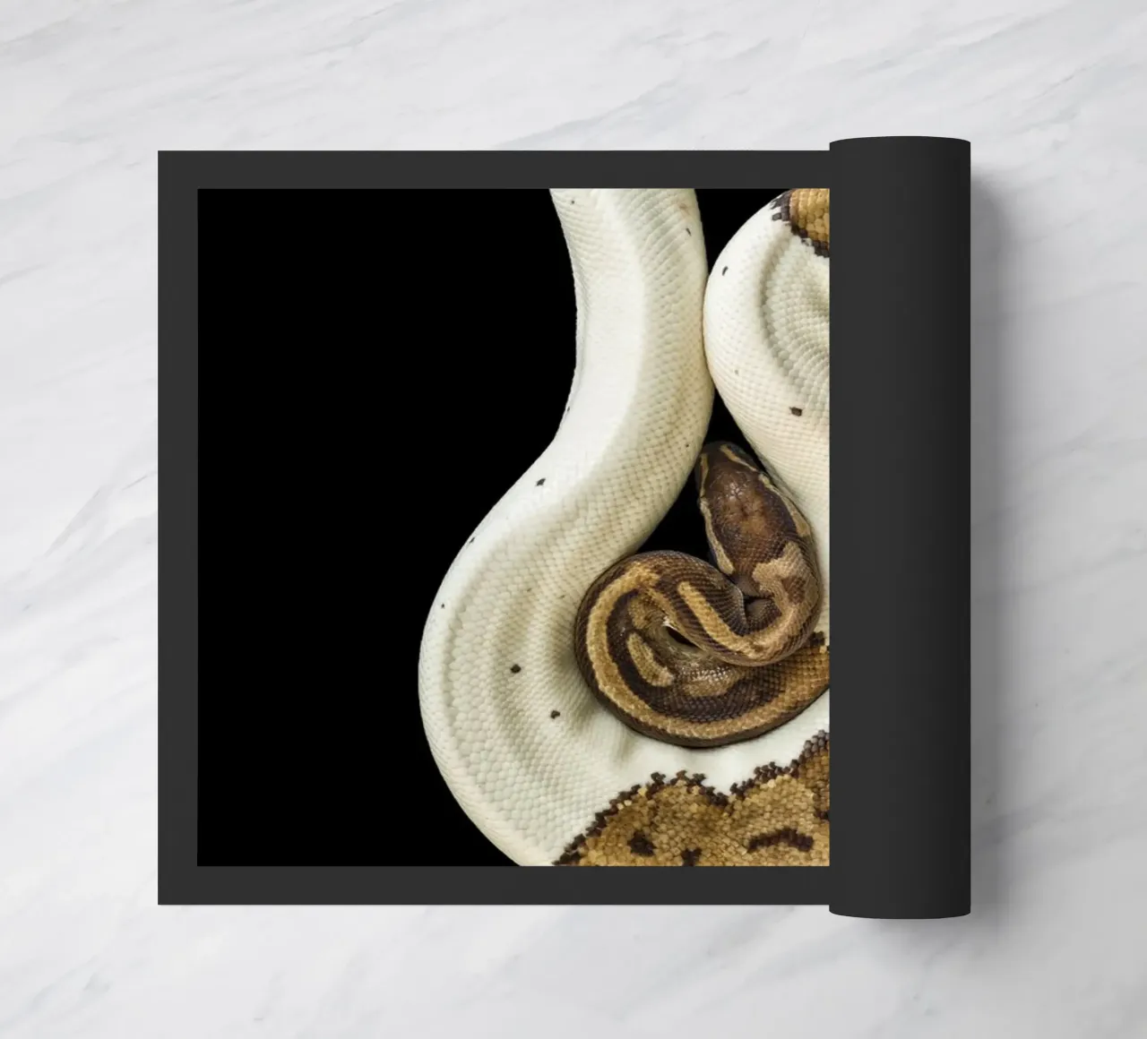 Braun & Weiß Python Fußmatte von Curious Collections by Marielle Leenders