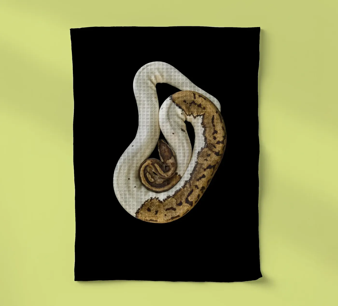 Bruine en witte python theedoek van Curious Collections by Marielle Leenders