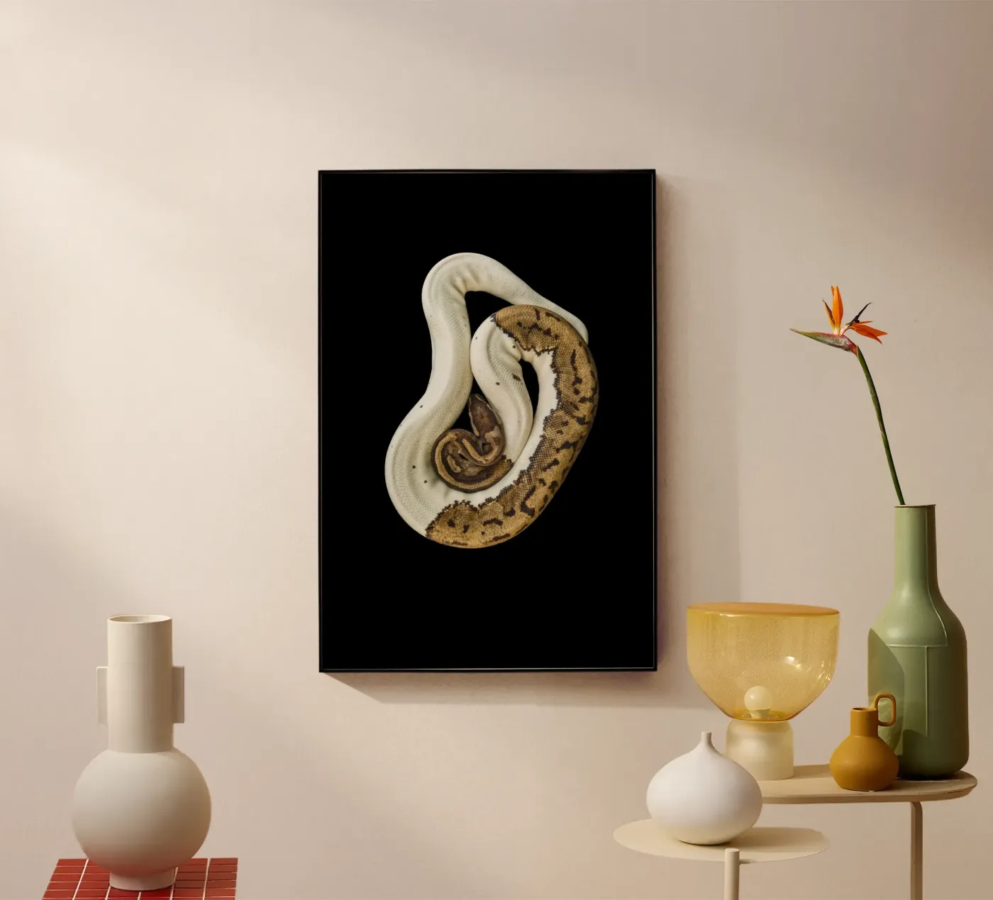 Brown & White Python acryl van Curious Collections by Marielle Leenders
