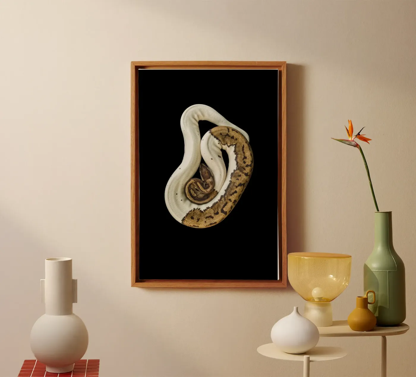 Brown & White Python canvas van Curious Collections by Marielle Leenders