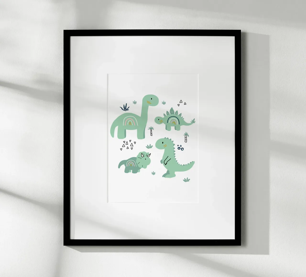 Kleine Dinosaurier poster con telaio in legno da BAINAI