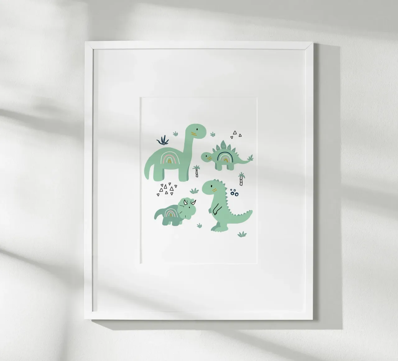 Kleine Dinosaurier poster con telaio in legno da BAINAI