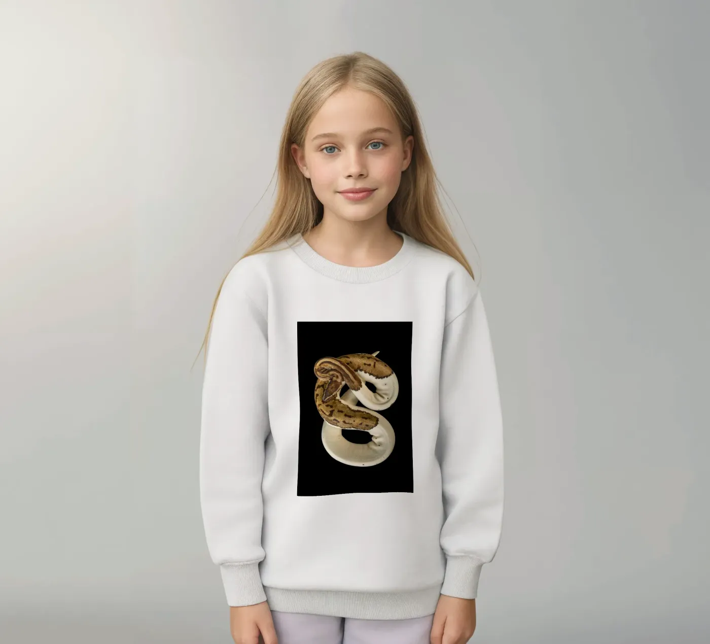 Bruine en witte python kinder sweatshirt van Curious Collections by Marielle Leenders