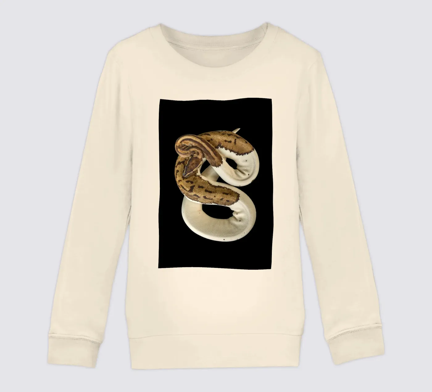 Bruine en witte python kinder sweatshirt van Curious Collections by Marielle Leenders
