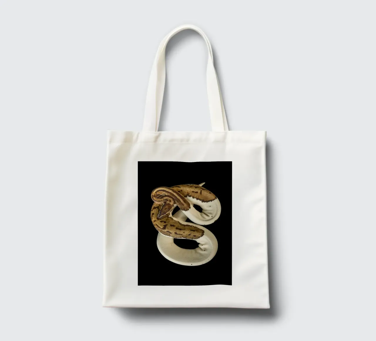 Braun & Weiß Python Jutebeutel von Curious Collections by Marielle Leenders