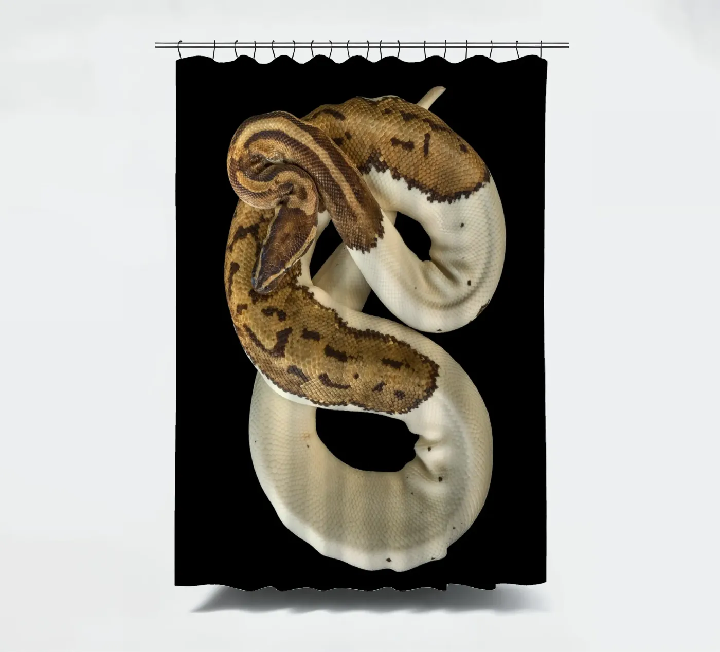Braun & Weiß Python Duschvorhang von Curious Collections by Marielle Leenders