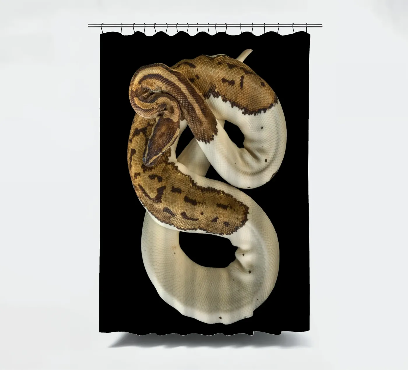 Brown & White Python shower curtain by Curious Collections by Marielle Leenders