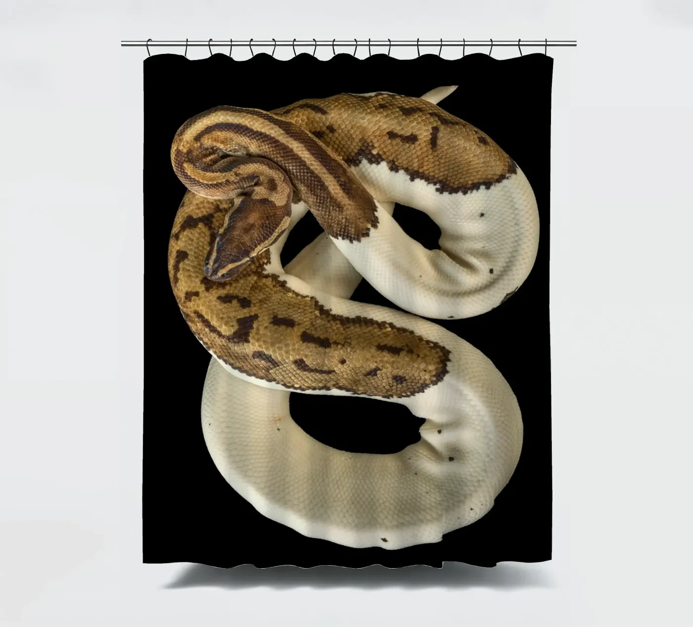 Brown & White Python shower curtain by Curious Collections by Marielle Leenders