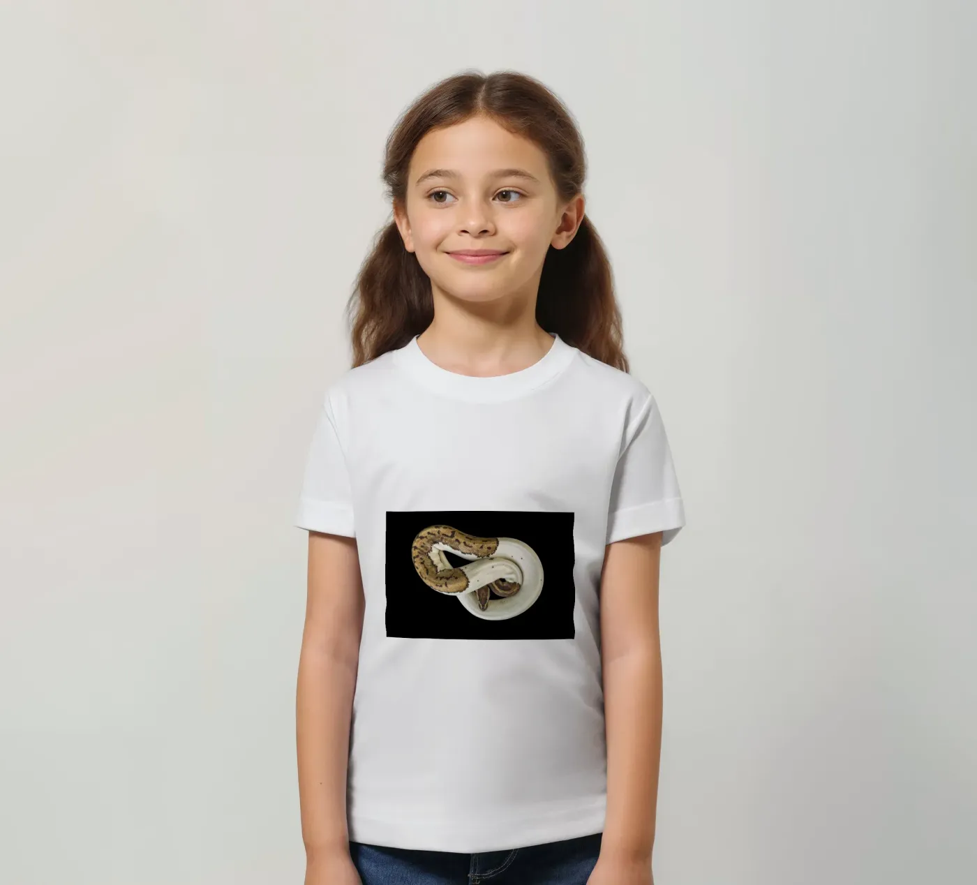 Brown & White Python kids t-shirt by Curious Collections by Marielle Leenders