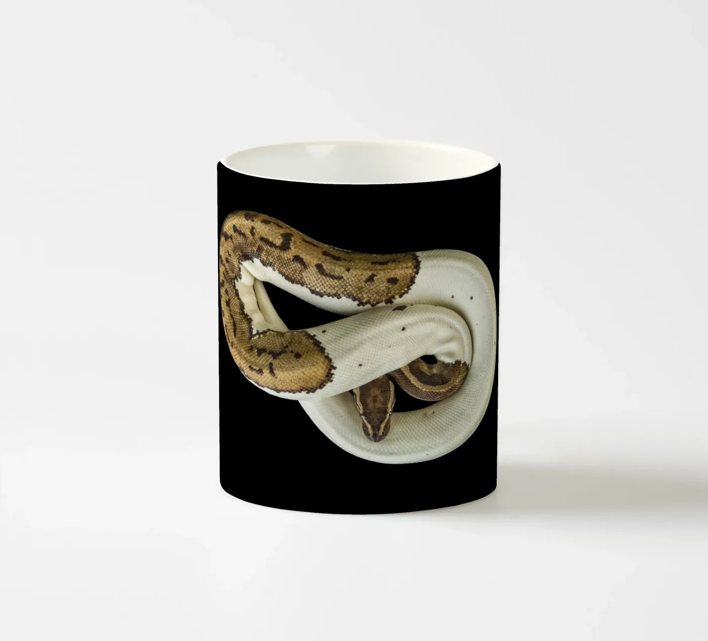 Brown & White Python ceramic mug by Curious Collections by Marielle Leenders