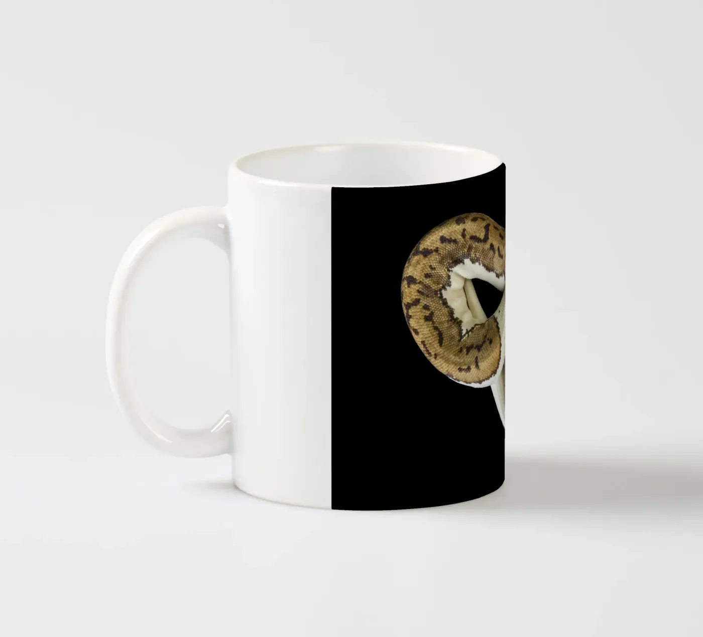 Brown & White Python ceramic mug by Curious Collections by Marielle Leenders