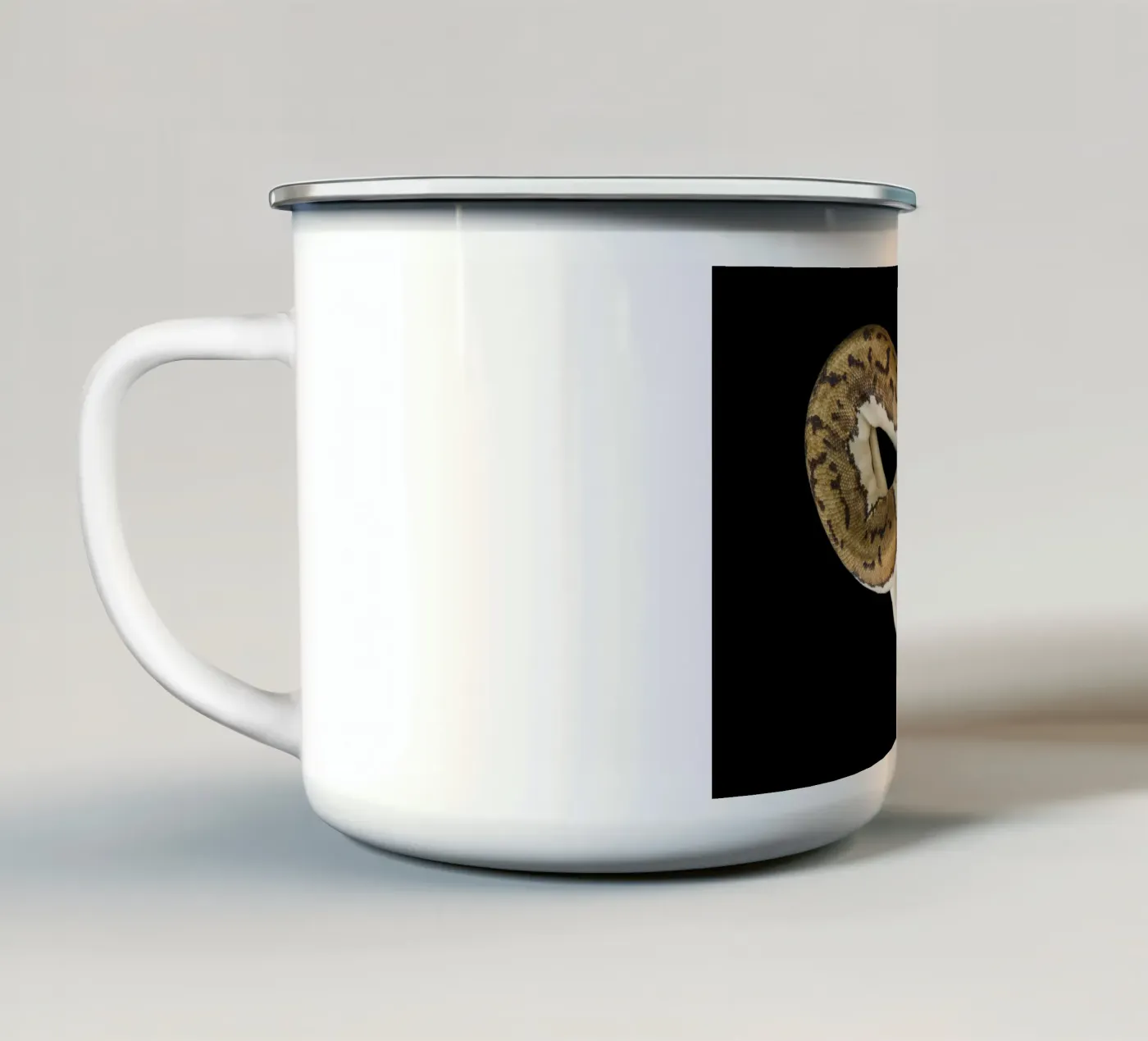 Brown & White Python enamel mug by Curious Collections by Marielle Leenders