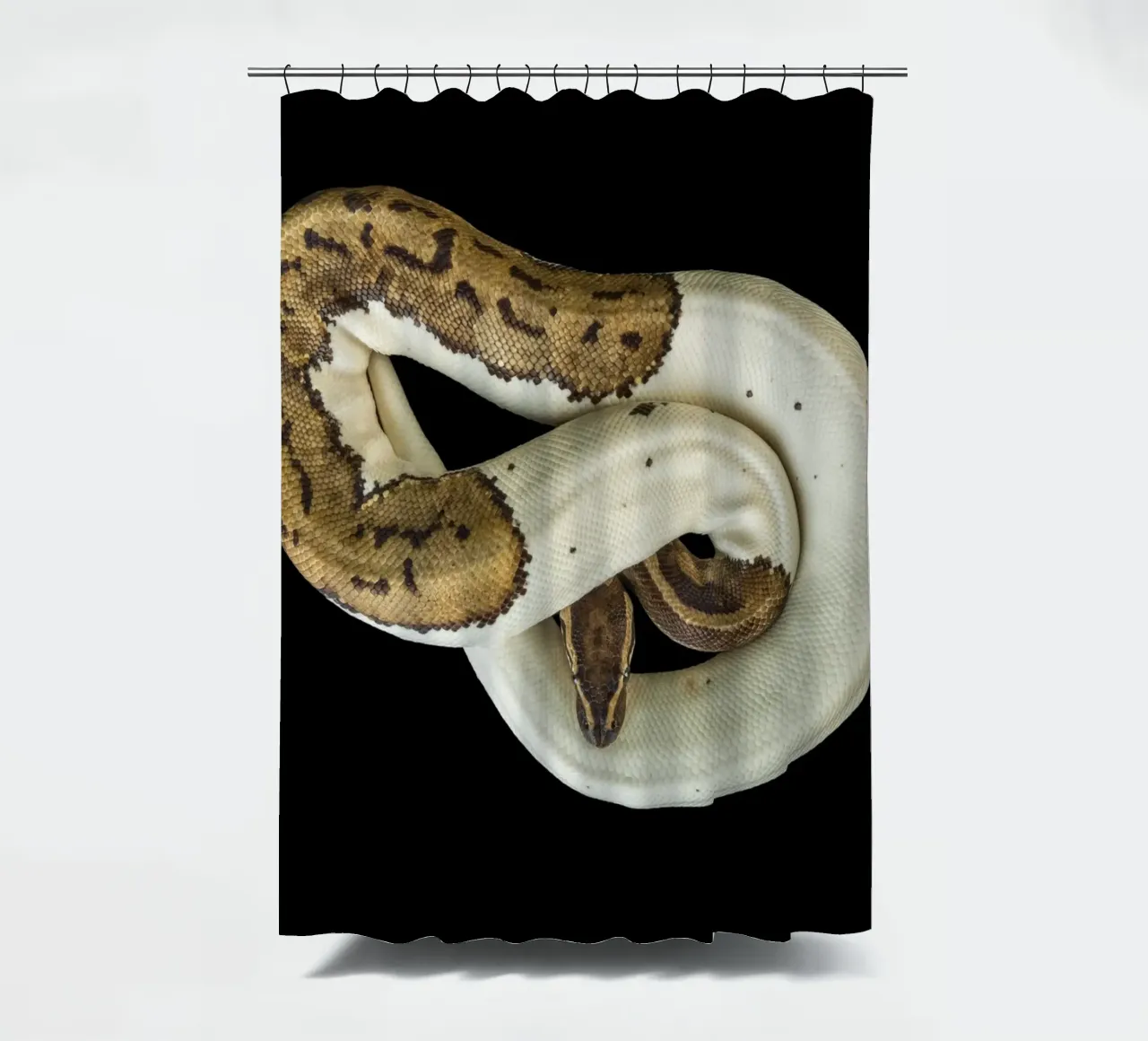 Brown & White Python shower curtain by Curious Collections by Marielle Leenders