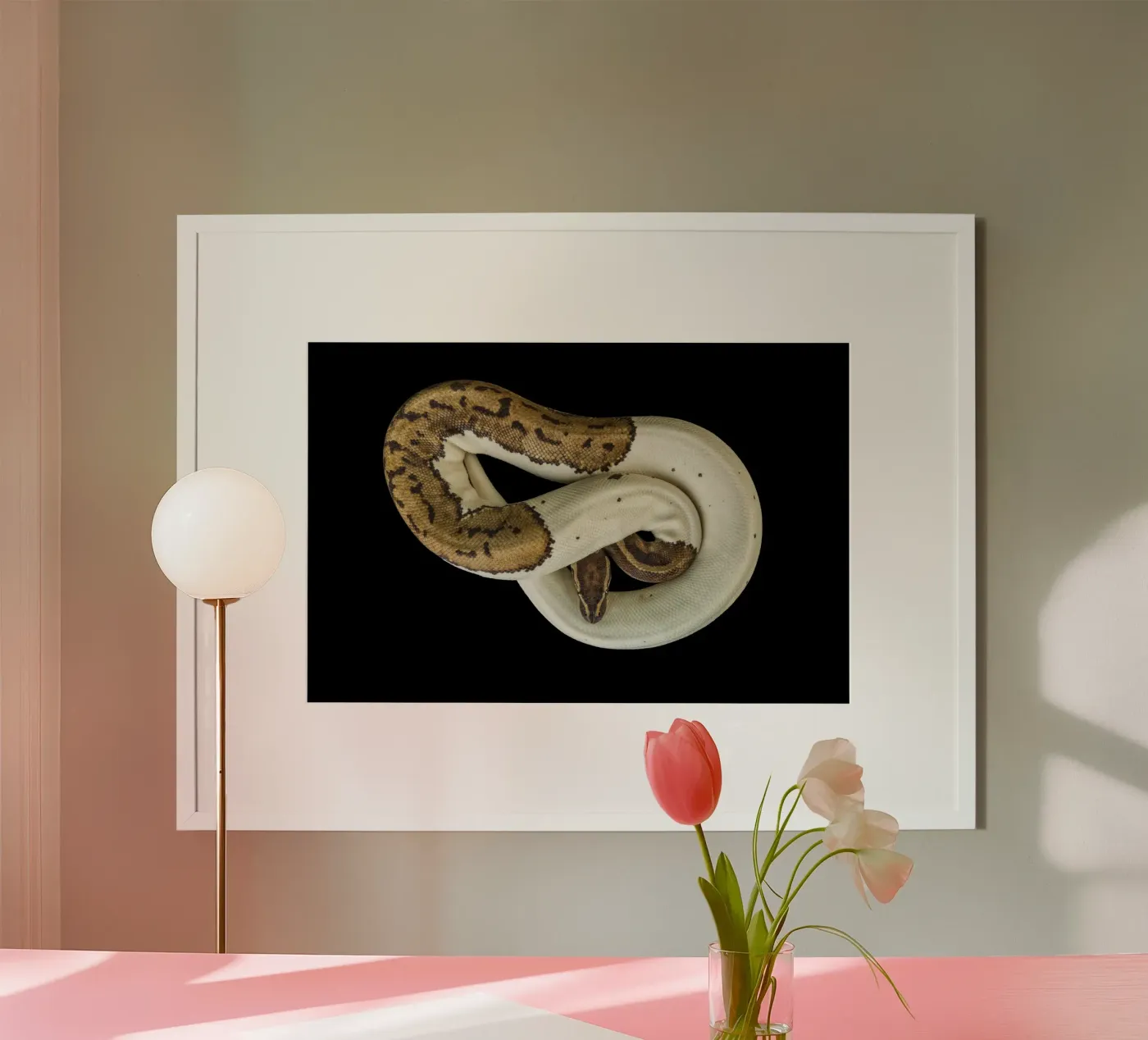 Python marron et blanc poster de Curious Collections by Marielle Leenders