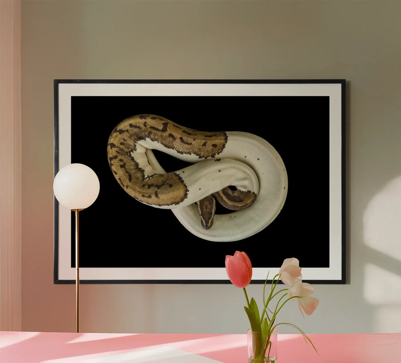 Python marron et blanc poster de Curious Collections by Marielle Leenders