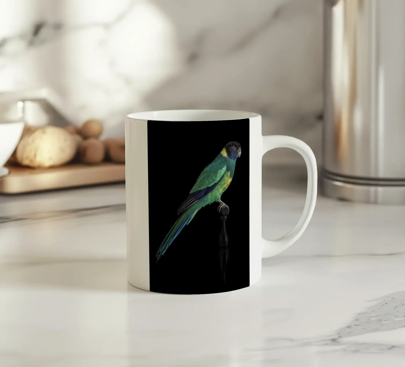 Parakeets ceramic mug by Curious Collections by Marielle Leenders
