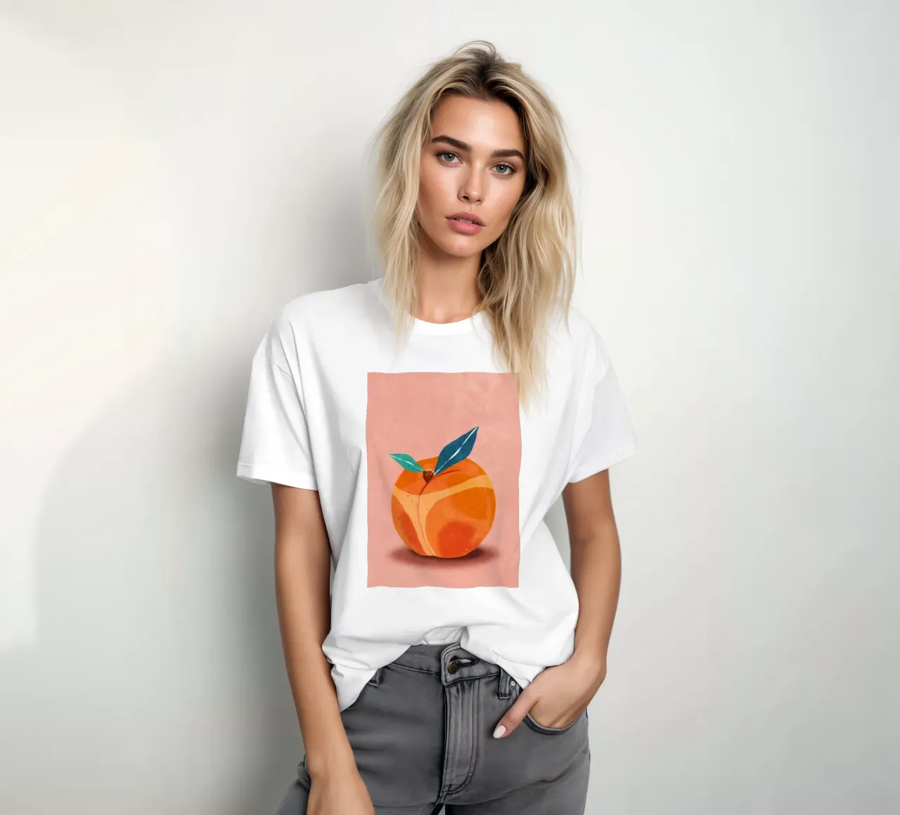 Peachy at the Beachy t-shirt da Illustration Raissa Oltmanns