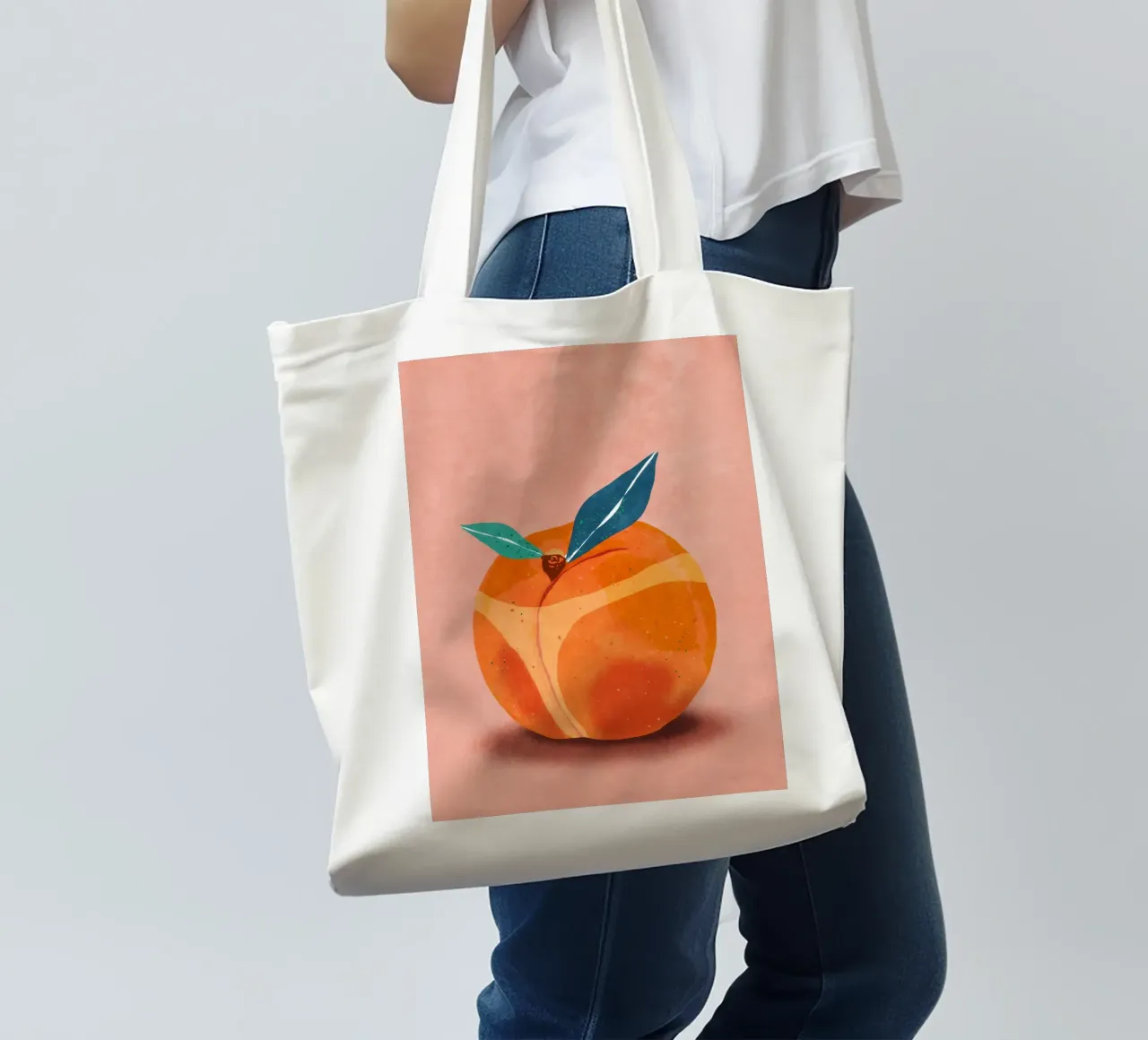 Peachy at the Beachy borsa in juta da Illustration Raissa Oltmanns