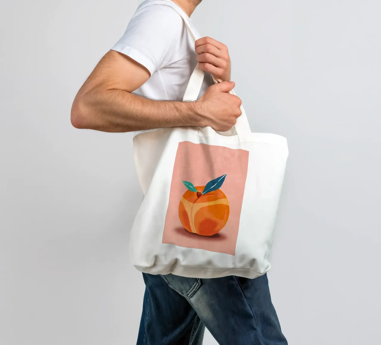 Peachy at the Beachy borsa in juta da Illustration Raissa Oltmanns