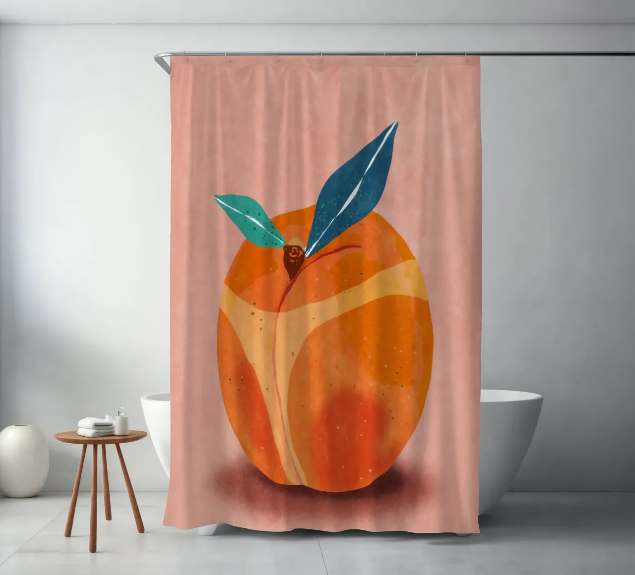 Peachy at the Beachy tenda da doccia da Illustration Raissa Oltmanns