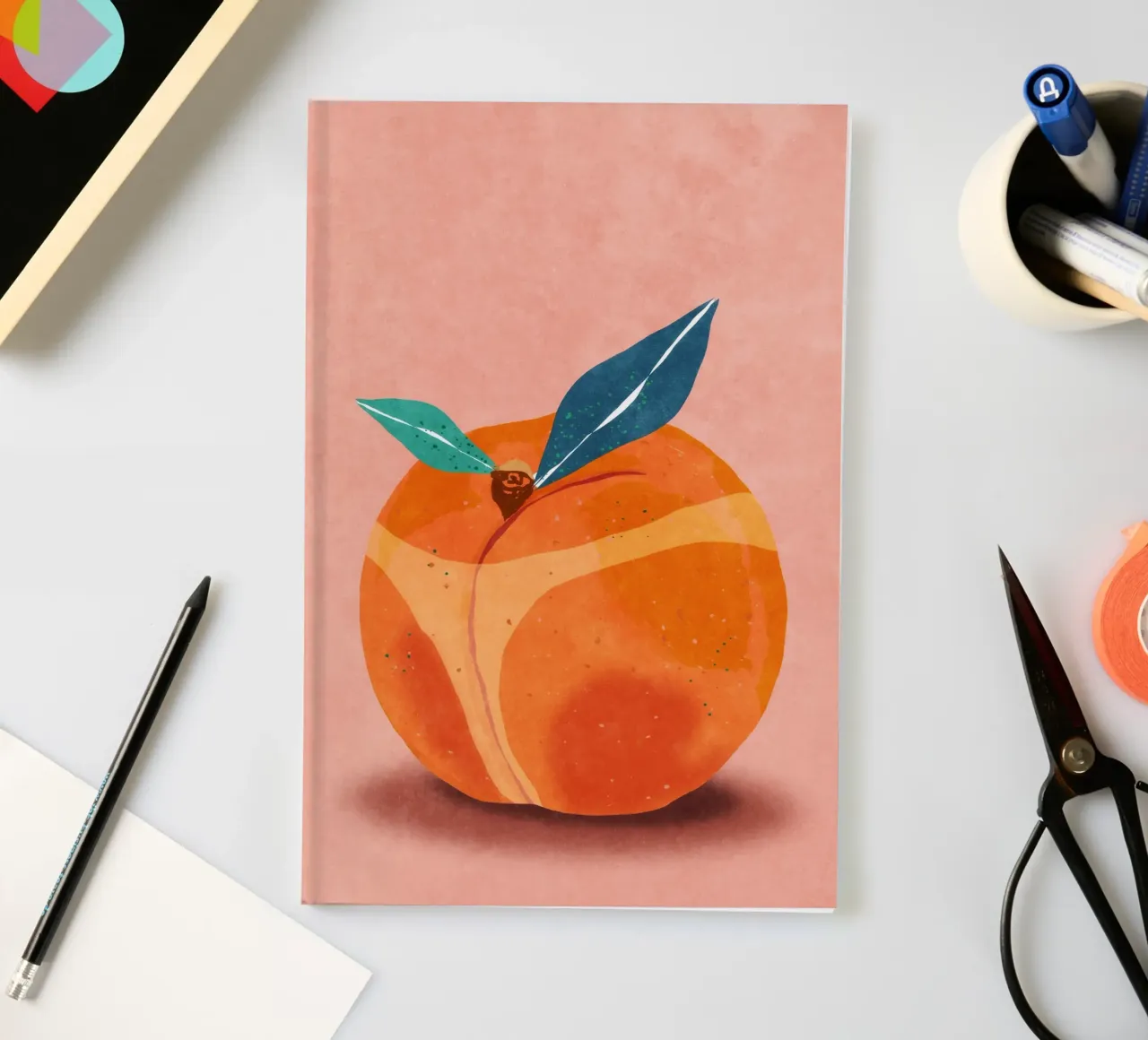 Peachy at the Beachy notebook by Illustration Raissa Oltmanns