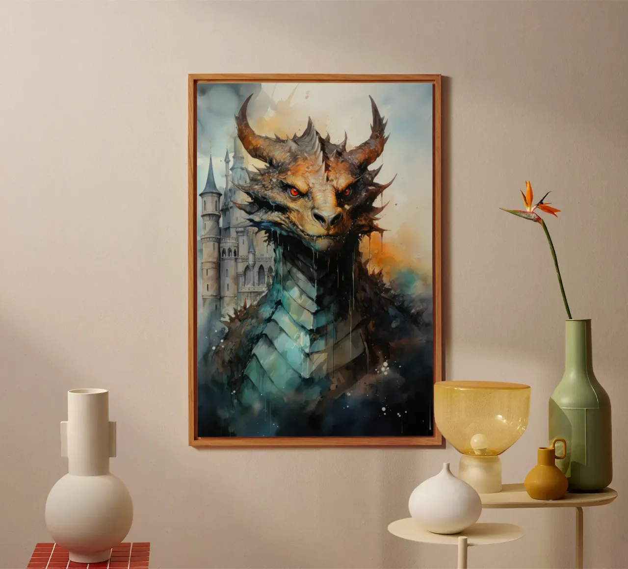 Drachen-Fantasy-Kunst Alu-Dibond von Justyna Jaszke JBJart