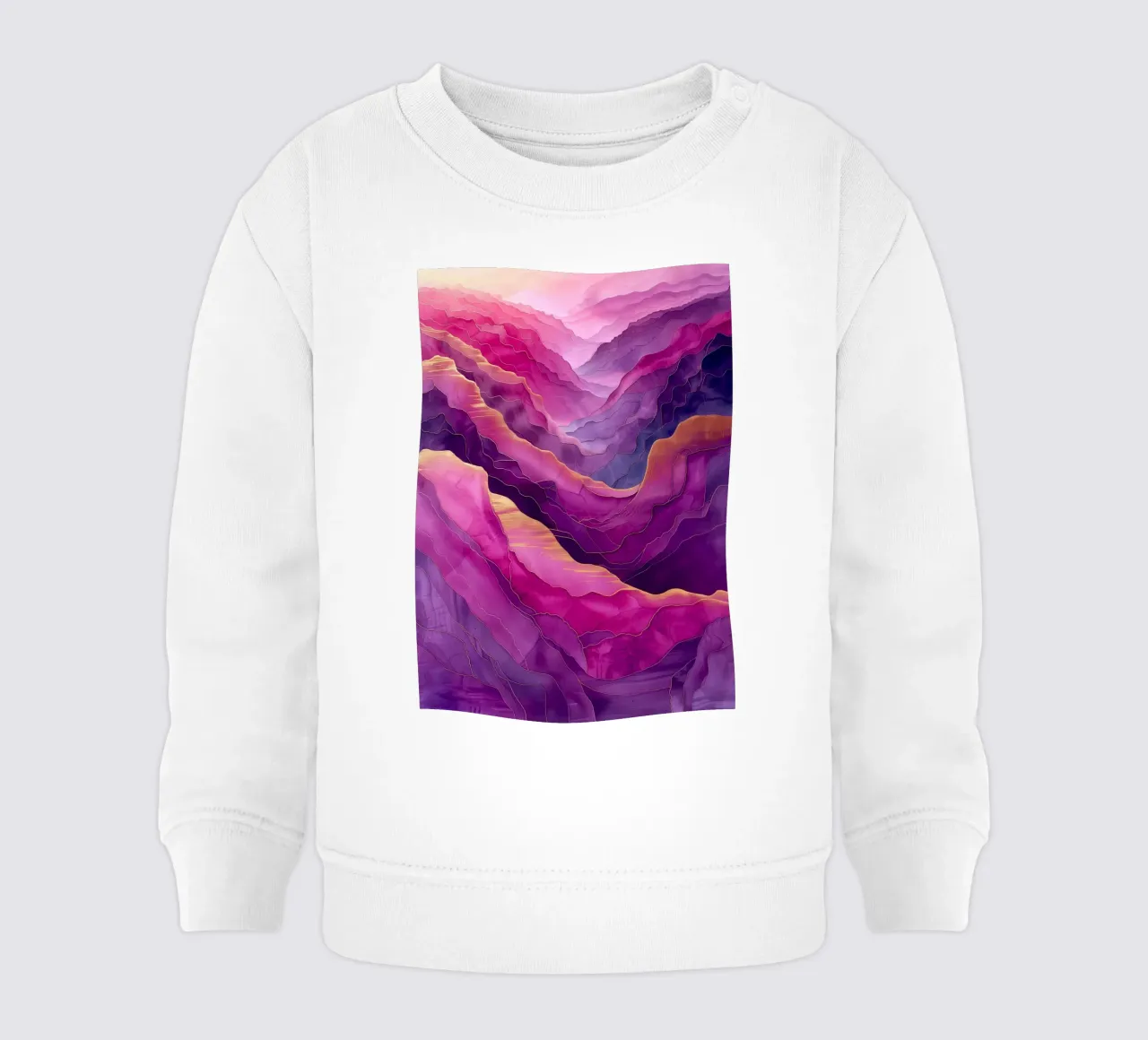Purple mountain abstraction art baby sweatshirt by Justyna Jaszke JBJart