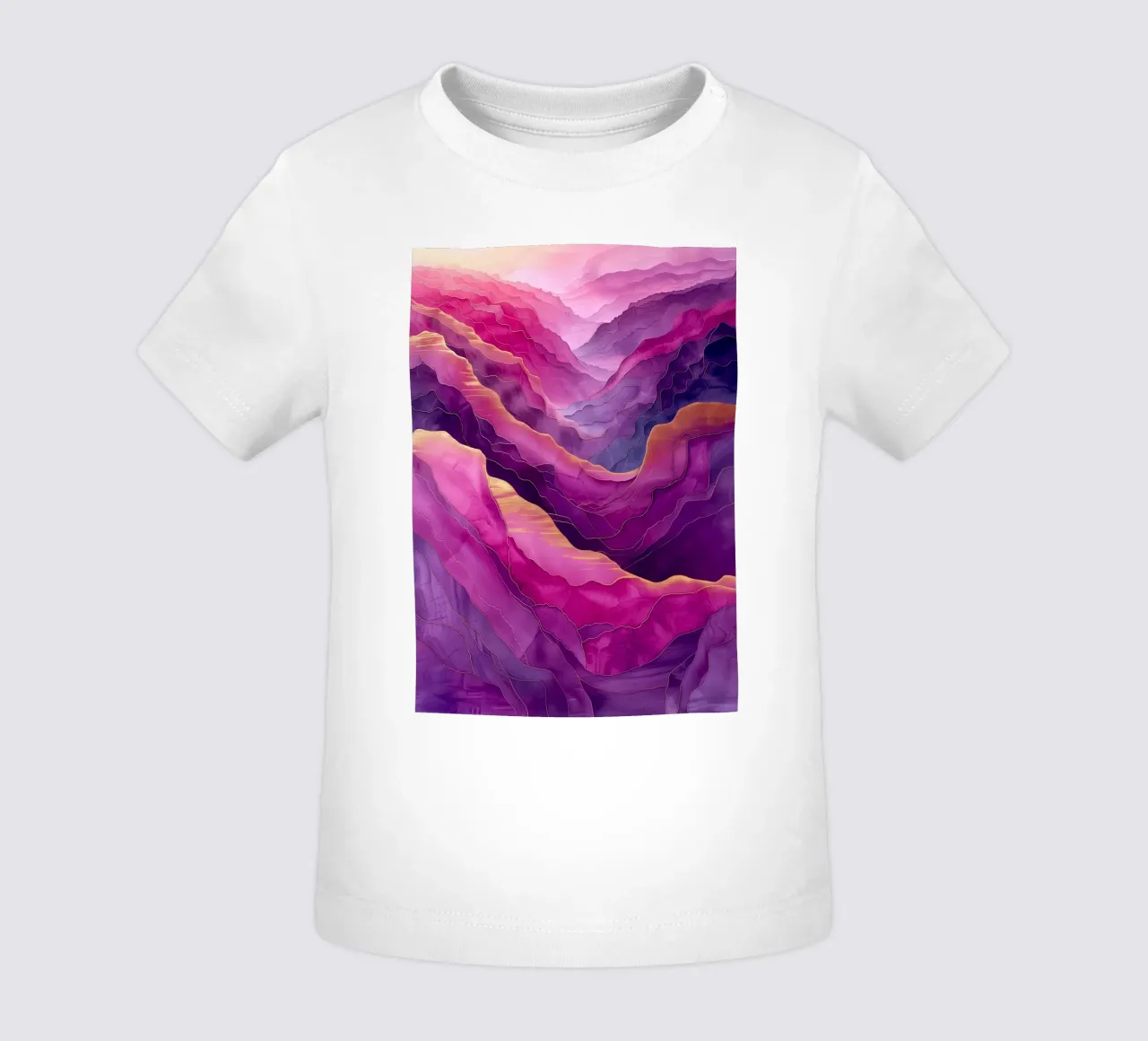 Purple mountain abstraction art baby t-shirt by Justyna Jaszke JBJart