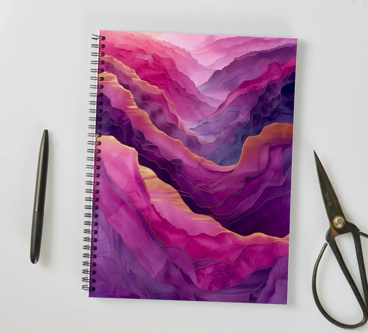 Lila Berg Abstraktion Kunst Ringbuch von Justyna Jaszke JBJart