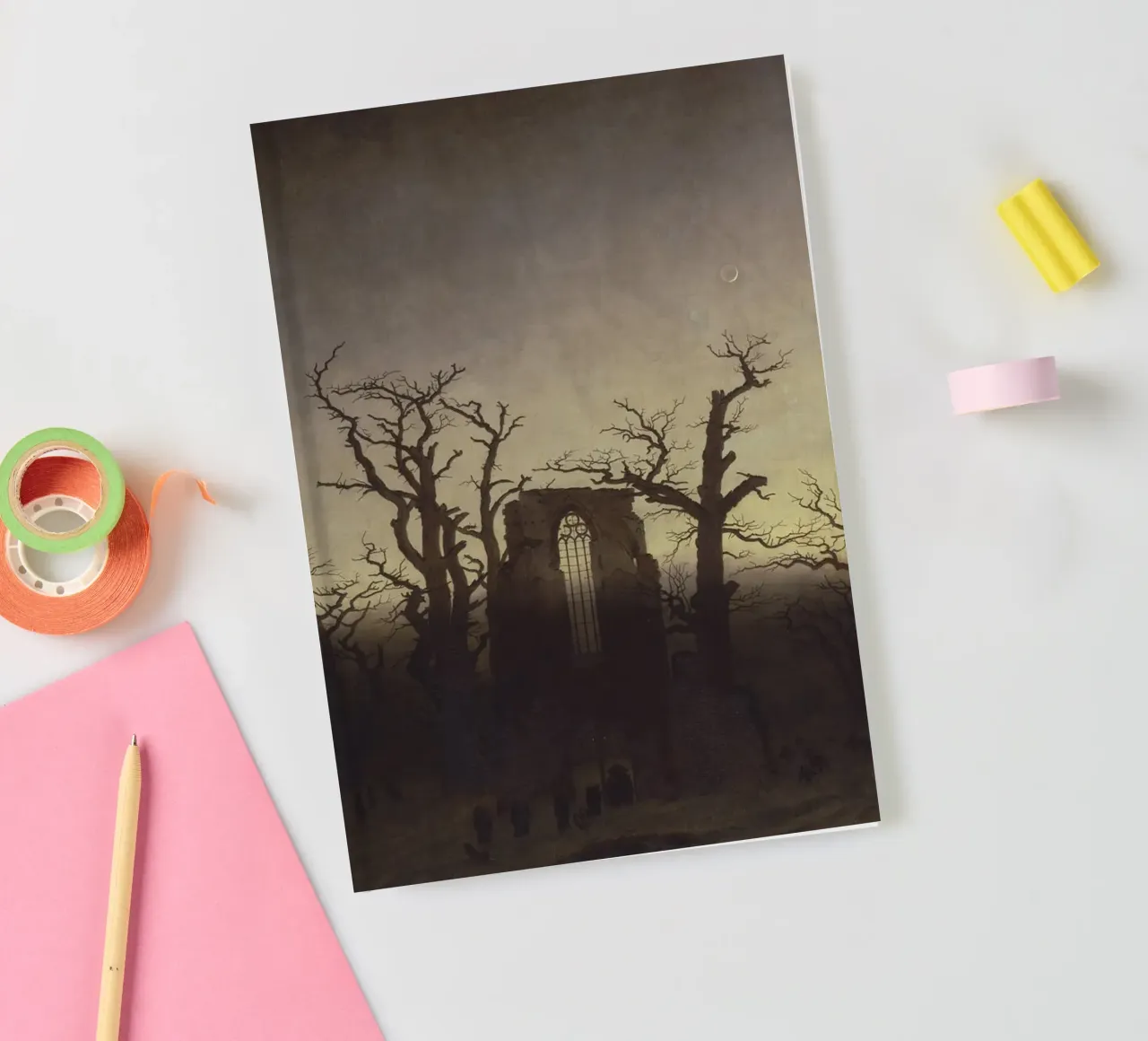 Caspar David Friedrich - L'abbaye dans la forêt de chênes (1810) carnet de notes de Timeless Artworks