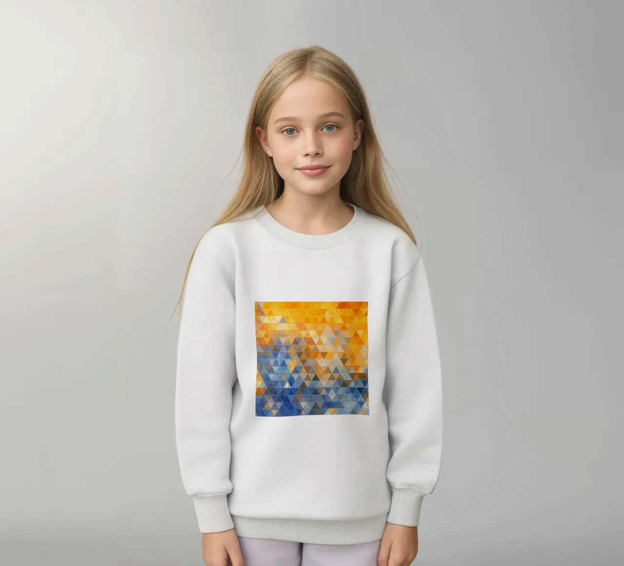 Mosaico giallo e blu felpa bambino da Justyna Jaszke JBJart