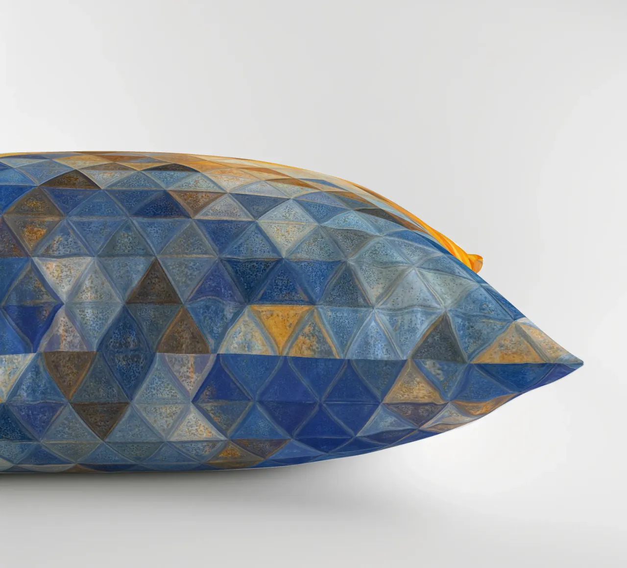 Mosaico giallo e blu cuscino da Justyna Jaszke JBJart
