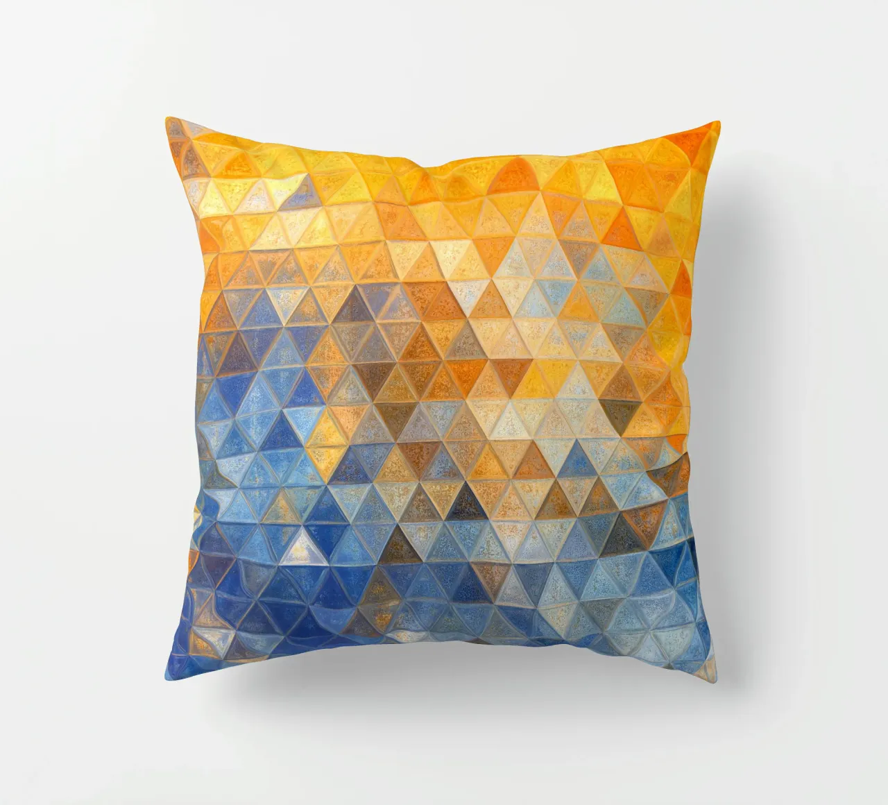 Mosaico giallo e blu cuscino da Justyna Jaszke JBJart
