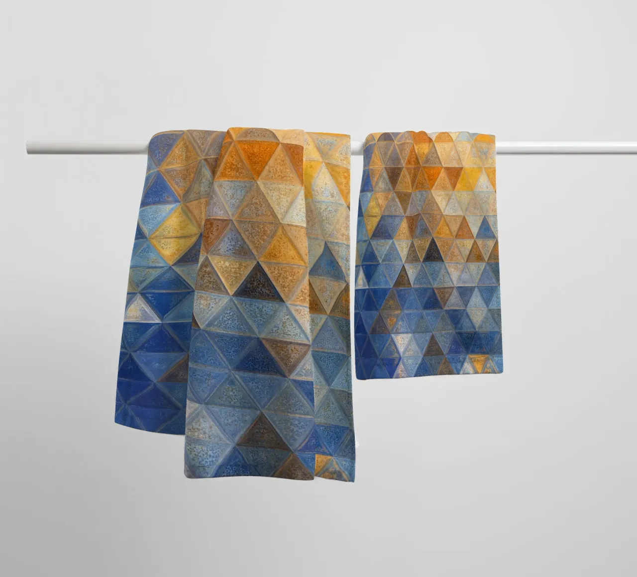 Art mosaïque jaune et bleu serviette de bain de Justyna Jaszke JBJart