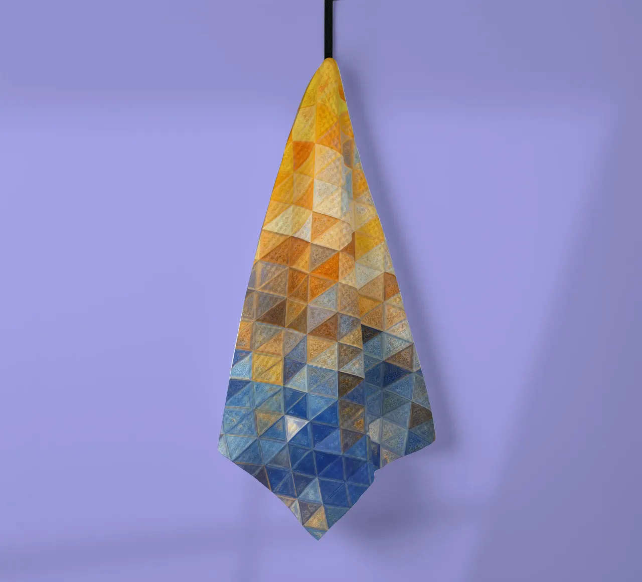 Mosaico giallo e blu canovaccio da cucina da Justyna Jaszke JBJart